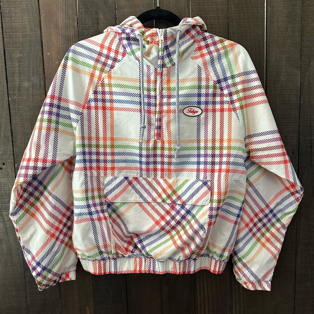 Forever 21 “Tokyo” rainbow hoodie windbreaker